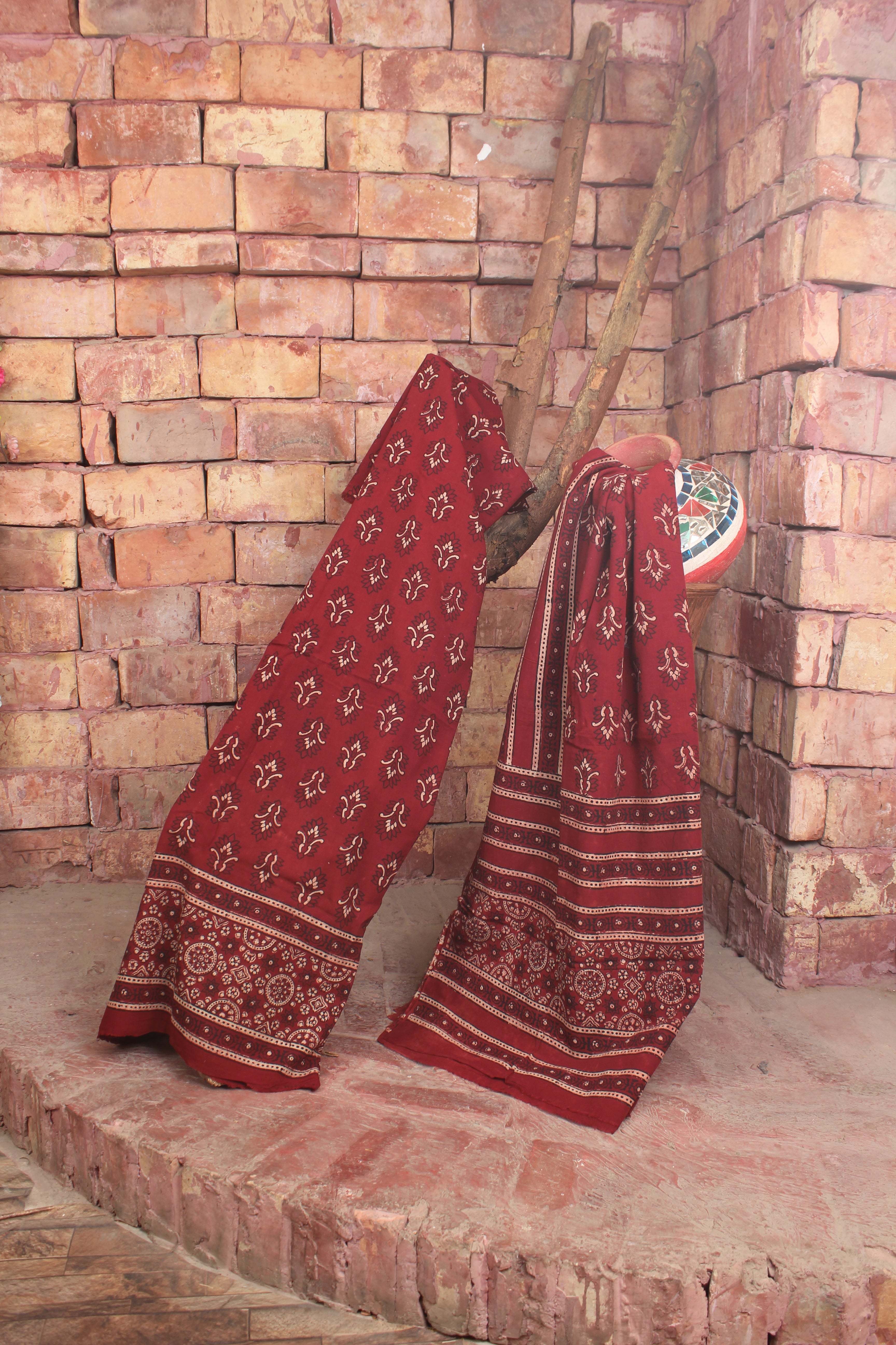 Unstitched Block Print Suit 010