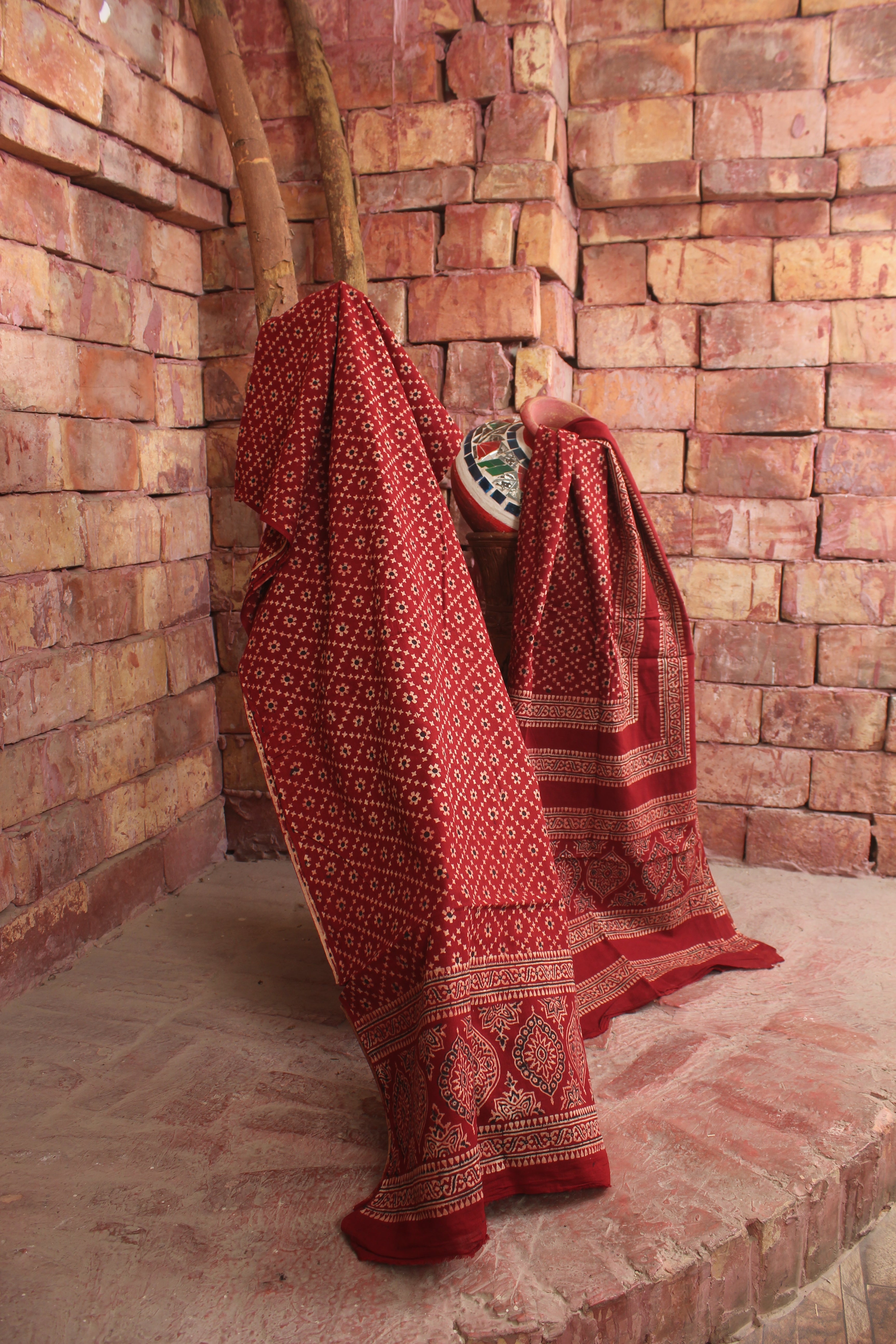 Unstitched Block Print Suit 012