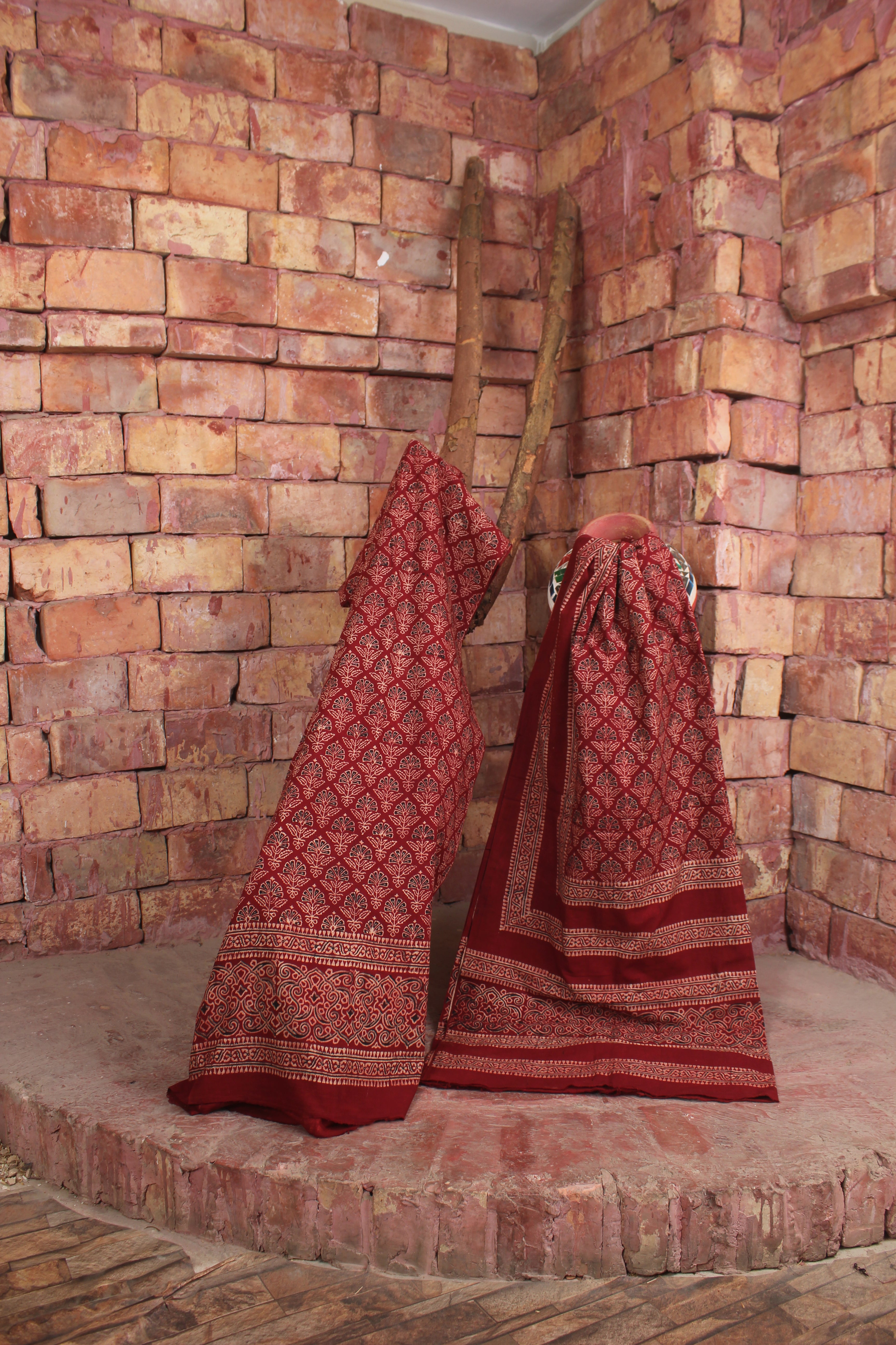 Unstitched Block Print Suit 016